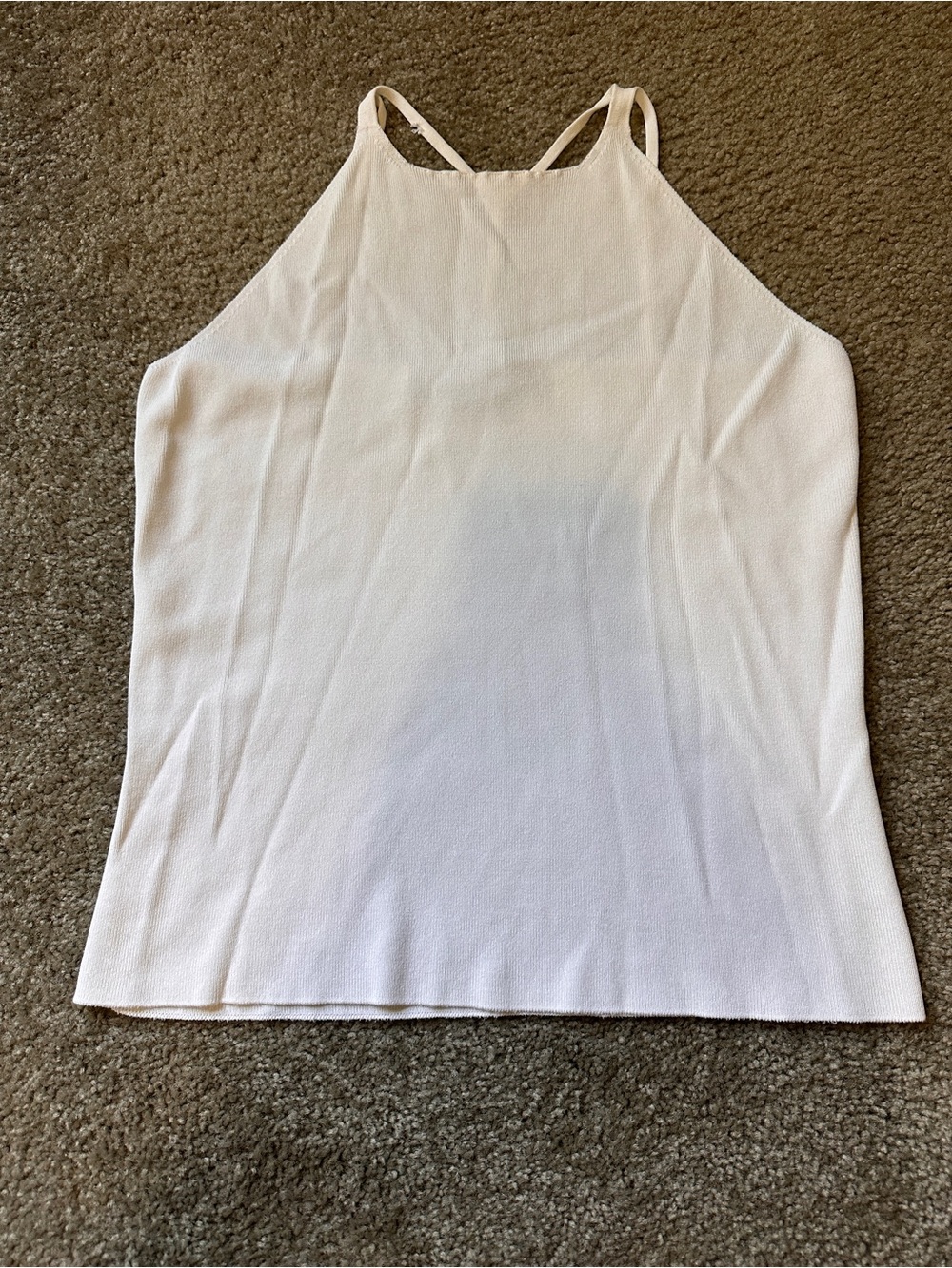 Vintage Women’s White High-Neck Tank Top